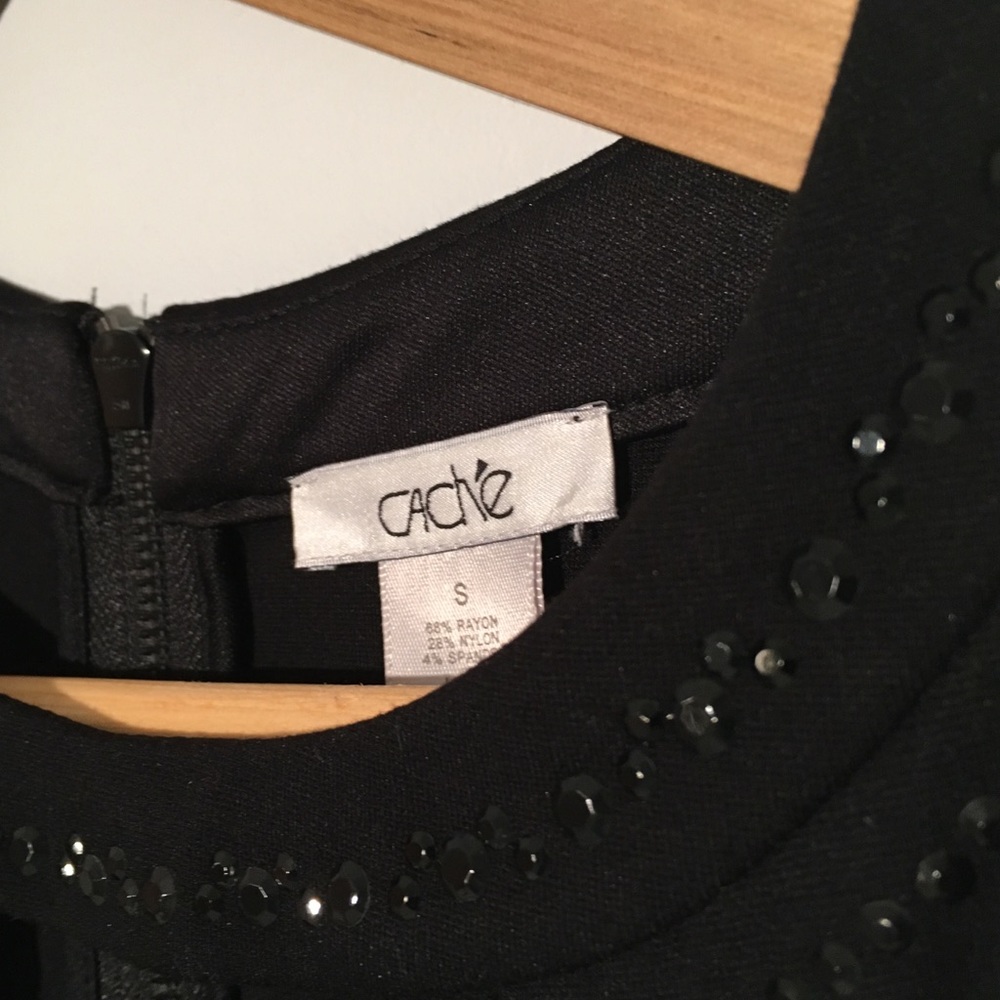 Cache Sparkly Black Keyhole Top, Pre-Owned - image 6